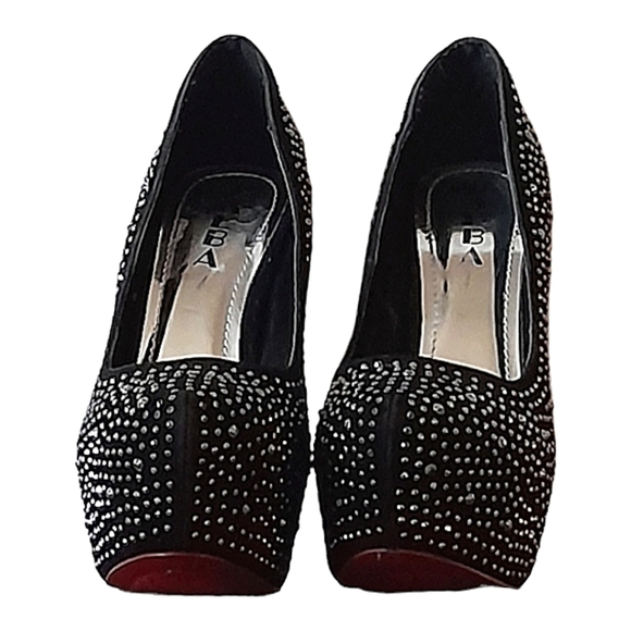 ALBA WOMENS HIGH HEEL PLATFORM RHINESTONES SHOES Size 7.5 - Picture 2 of 6